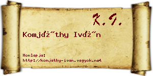 Komjáthy Iván névjegykártya