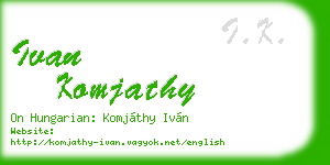 ivan komjathy business card